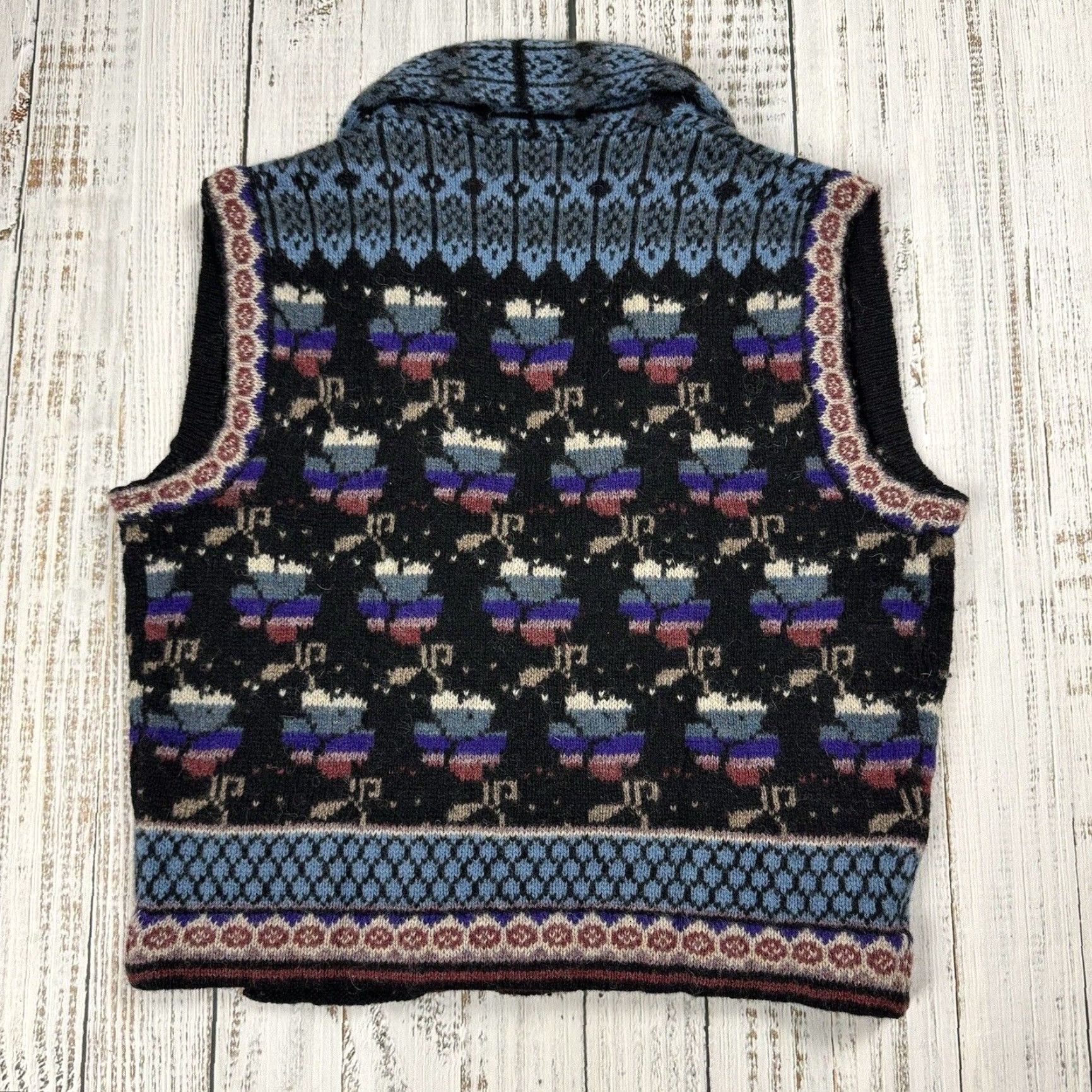 Vintage Vintage Kenneth Gordon Shetland Wool Geometric Patterned Sleeveless Shawl Collar Vest L Womens Size L / US 10 / IT 46 - 7 Thumbnail