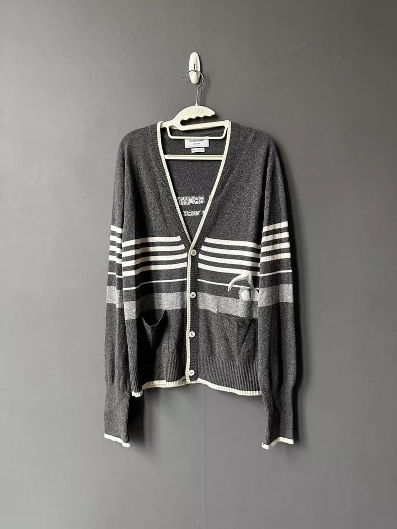 Thom Browne size2 Striped cashmere cardigan