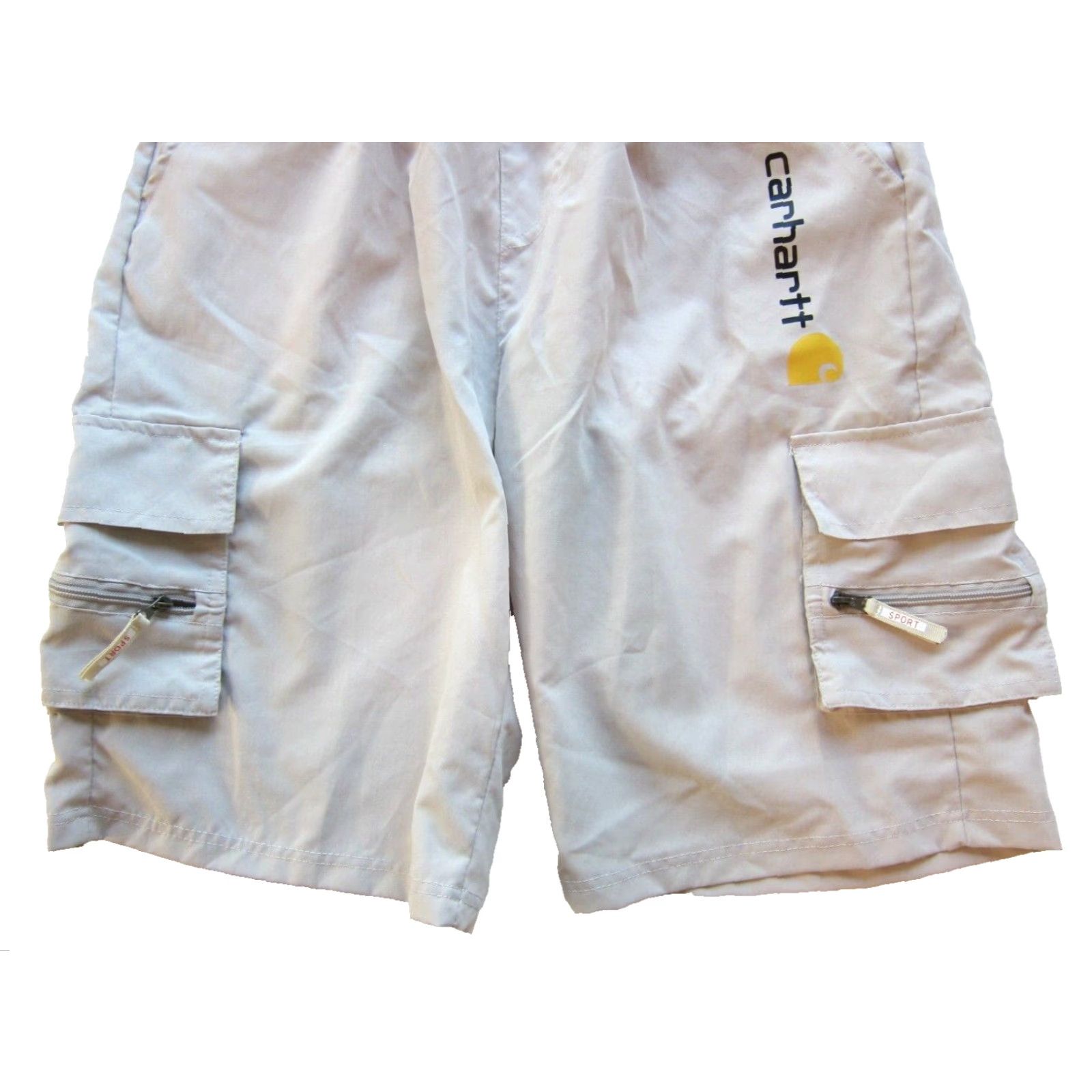 Carhartt VINTAGE Carhartt Beige Elastic Waist Pocket Cargo Bermuda Short Men Small Size US 29 - 5 Thumbnail