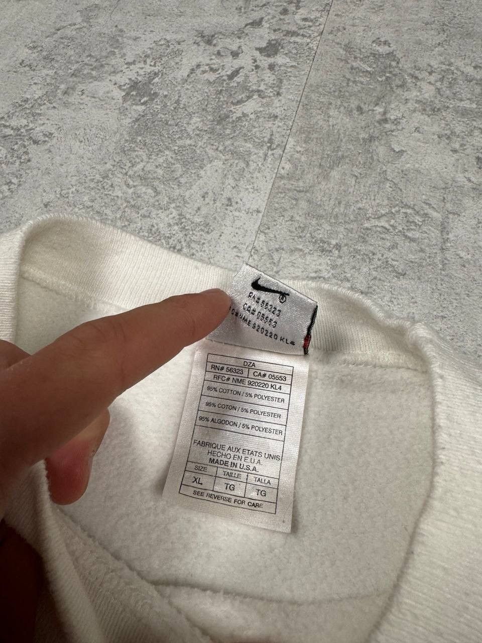 Nike Vintage 90’s Nike White Sweatshirt Crew Neck Made in USA Size US XL / EU 56 / 4 - 13 Thumbnail