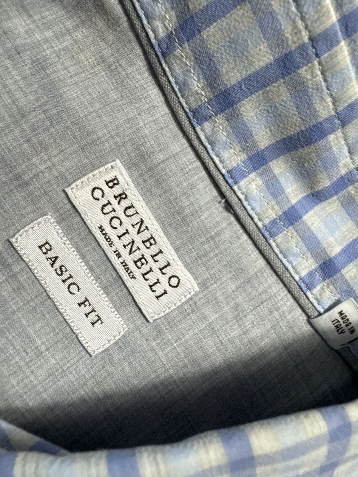 Brunello Cucinelli Brunello Cucinelli Check Button Up Luxury Shirt Size M Size US M / EU 48-50 / 2 - 6 Thumbnail