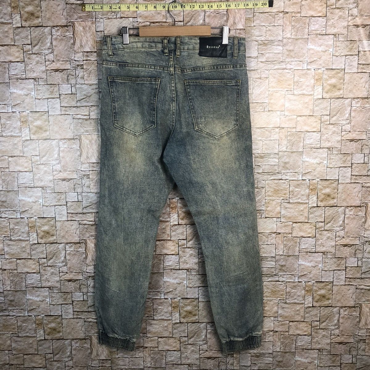 Japanese Brand Bvsseve Blue Distressed ripped jogger Denim Pants #A43 Size US 32 / EU 48 - 16 Thumbnail
