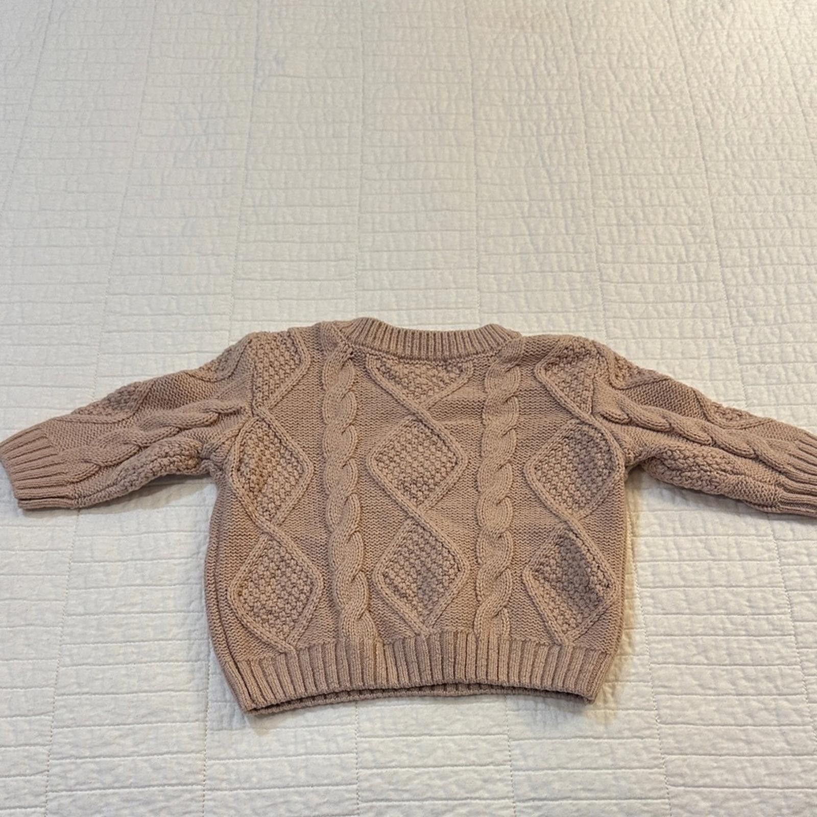 Other Grayson Mini Cozy Cable Knit Sweater Baby 0-3 mo Burts Bees Size US XXS / EU 40 - 3 Thumbnail