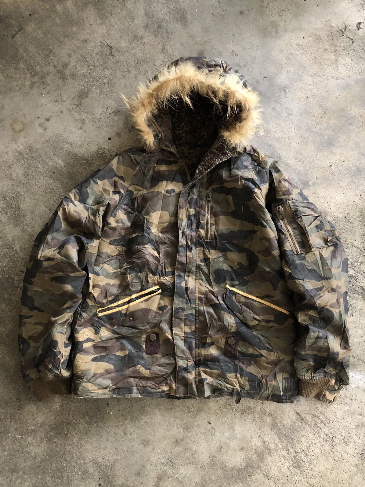 If Six Was Nine × Japanese Brand × Le Grande Bleu (L.G.B.) JAPANESE BRAND TRIXY JACKET CAMO FUR HOODIE LGBSTYLE Size US L / EU 52-54 / 3 - 1 Thumbnail