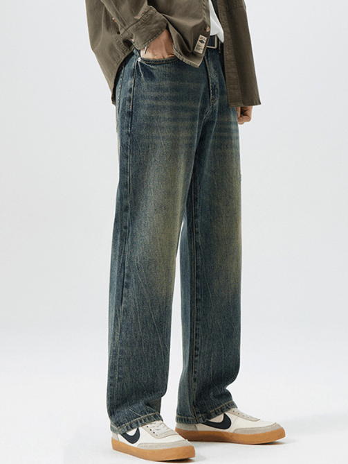 Japanese Brand American wide-leg straight jeans for men Size US 32 / EU 48 - 1 Thumbnail