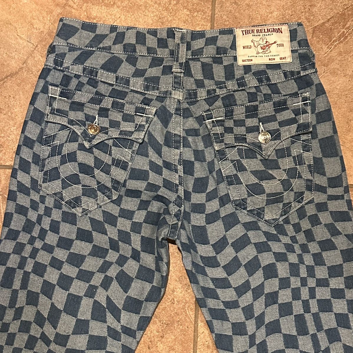 True Religion True Religion Ricky Wavy Checkered Jeans Size US 30 / EU 46 - 2 Thumbnail
