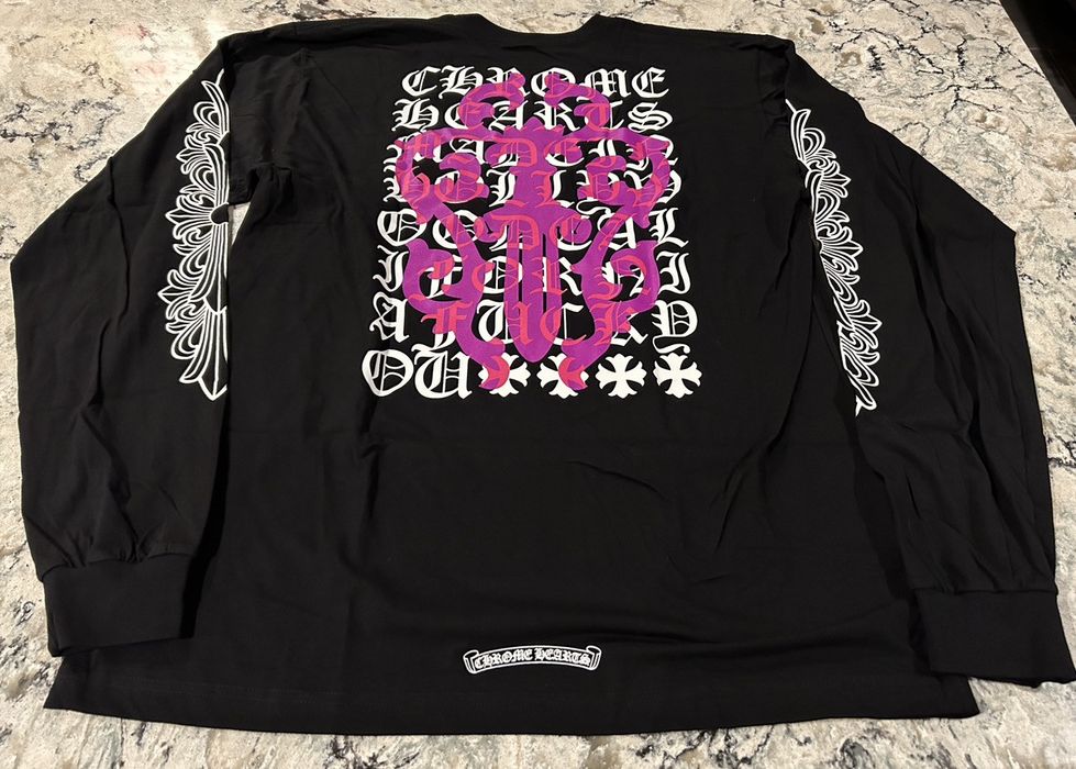 Chrome Hearts Chrome Hearts Purple Dagger Eyechart Long Sleeve 2xl