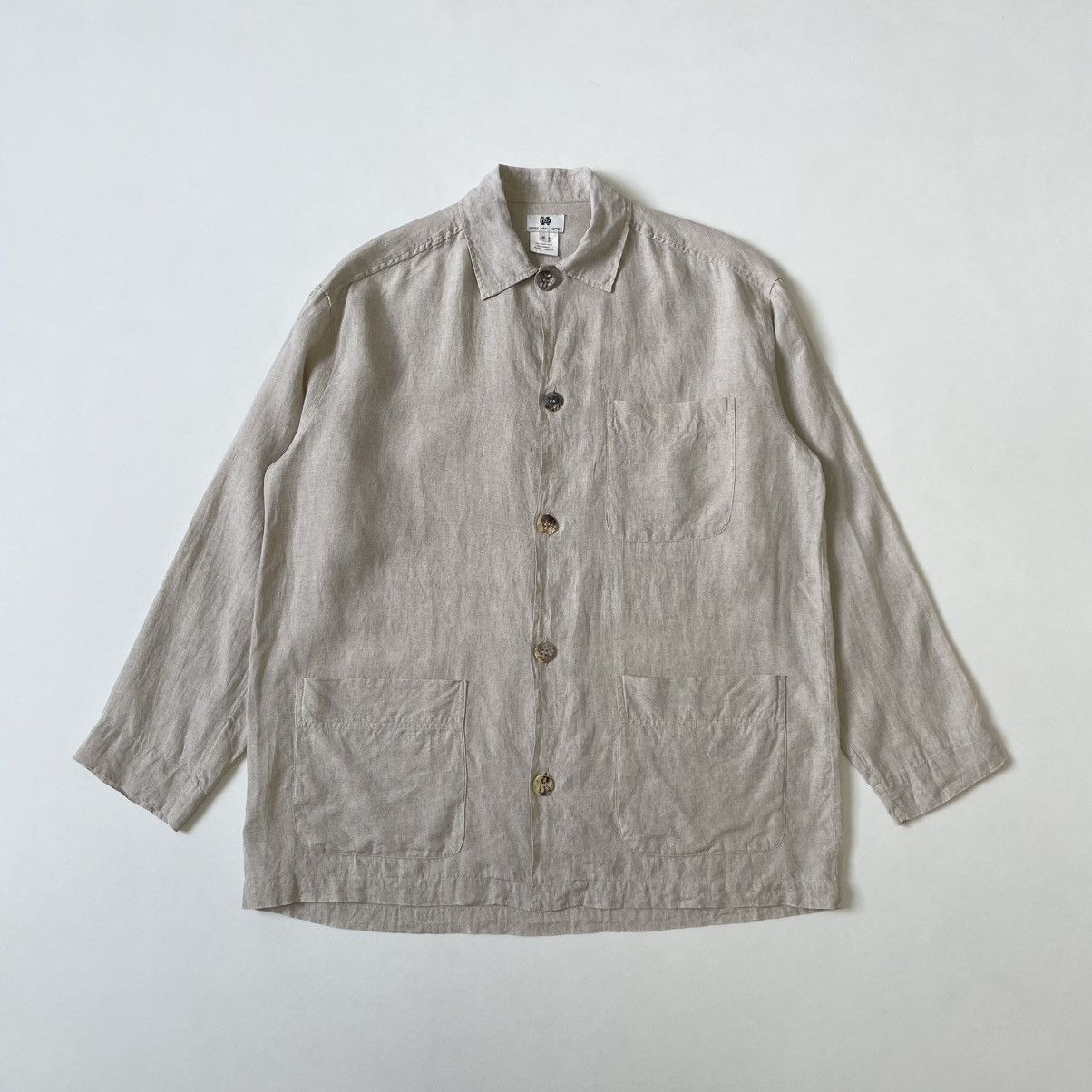 Dries Van Noten Early 2000s Beige Linen Over Shirt Size US M / EU 48-50 / 2 - 1 Thumbnail