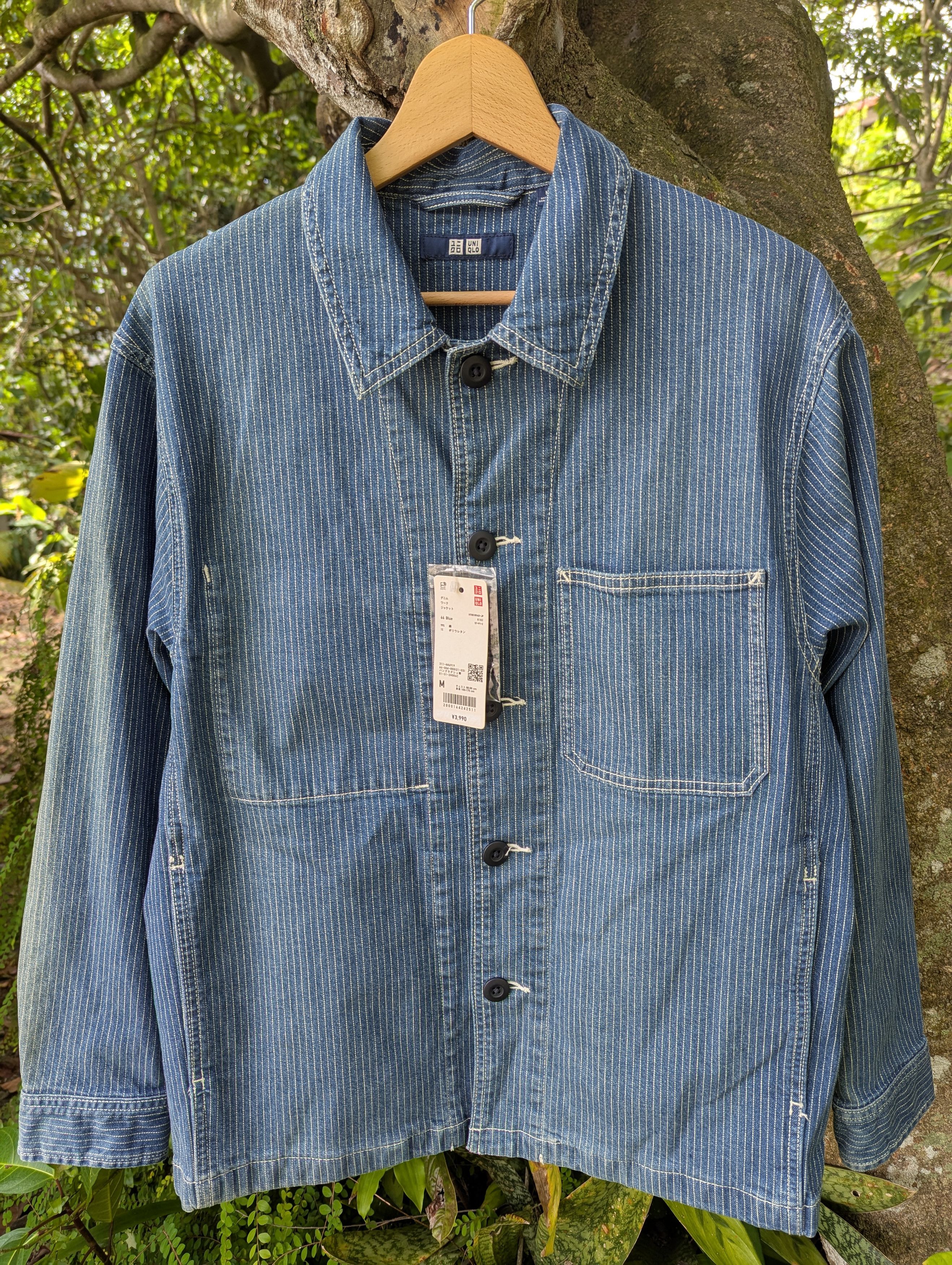🔥FREE SHIPPING🔥UNIQLO 🇯🇵 Wabash Jacket Indigo Hickory Stripe