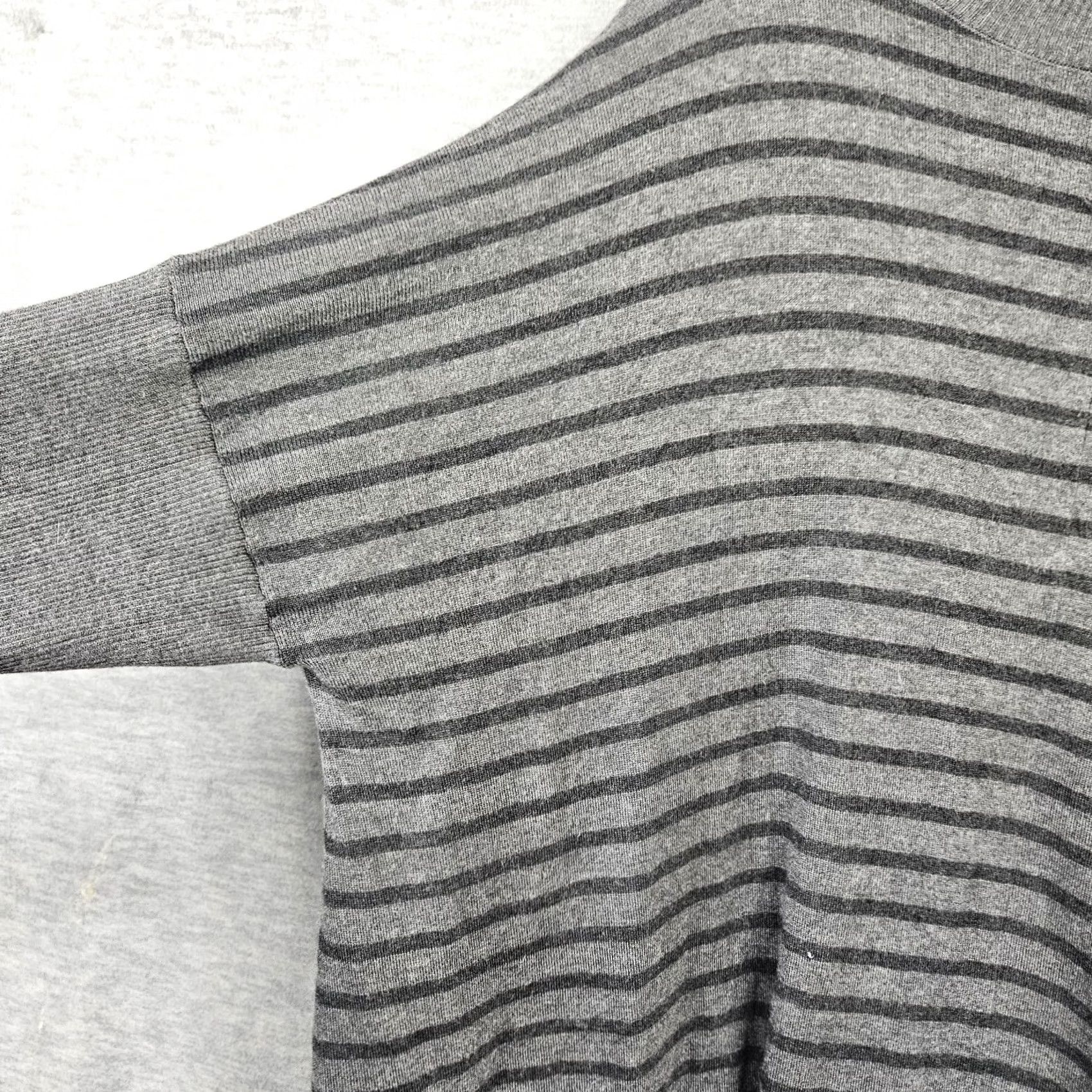 Eileen Fisher Eileen Fisher Sweater Cardigan Women Gray Black Stripes Mock Neck XL Knit 79% TENCEL 18% Nylon Regular Size XL / US 12-14 / IT 48-50 - 7 Thumbnail