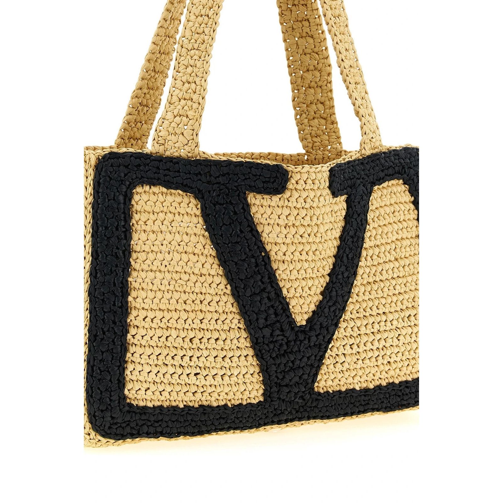 Valentino VALENTINO GARAVANI Viva Superstar medium Black Raffia Tote B Size ONE SIZE - 3 Thumbnail