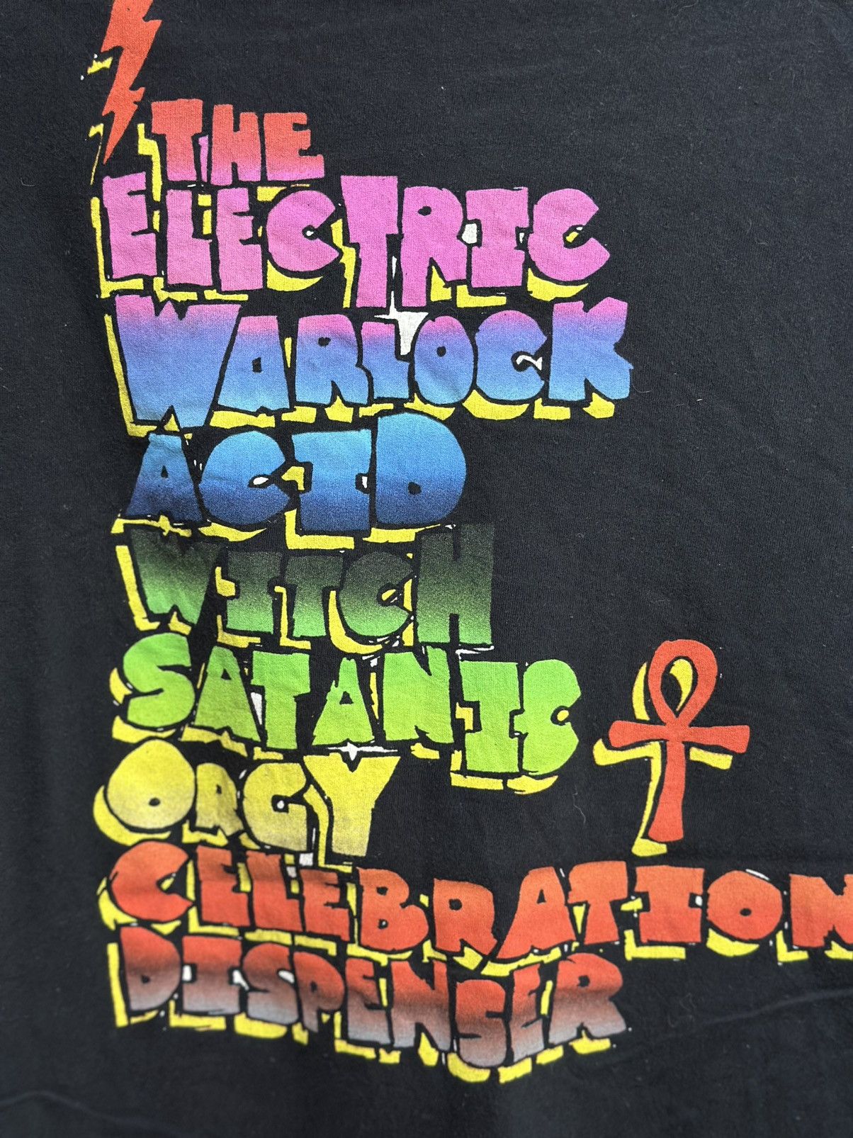 Band Tees × Vintage Vintage The Electric Warlock Acid Witch Satanic Faded Tee Size US XL / EU 56 / 4 - 5 Thumbnail