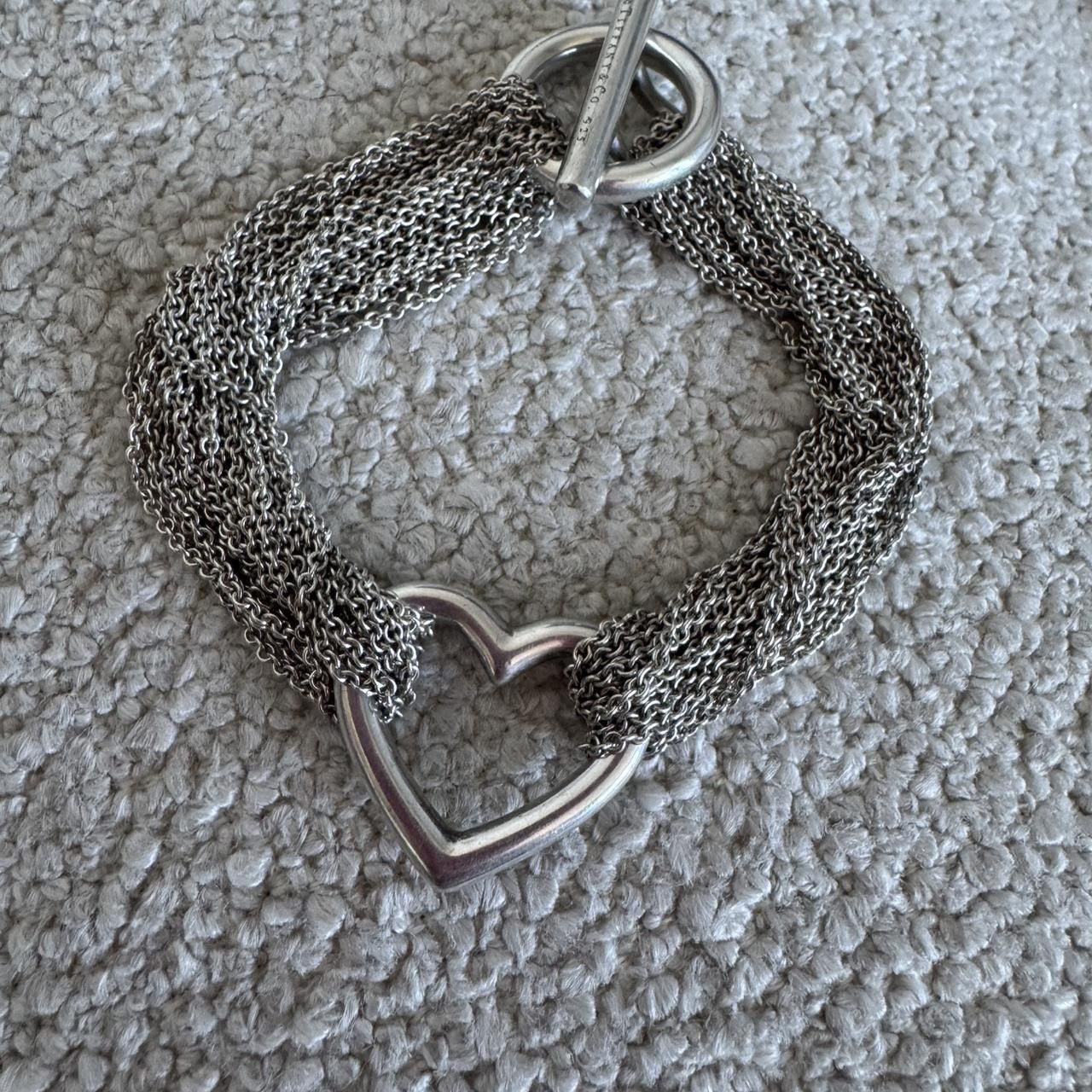 Tiffany & Co. Tiffany & Co Silver Multi Strand Mesh Heart Toggle Bracelet Size ONE SIZE - 2 Thumbnail
