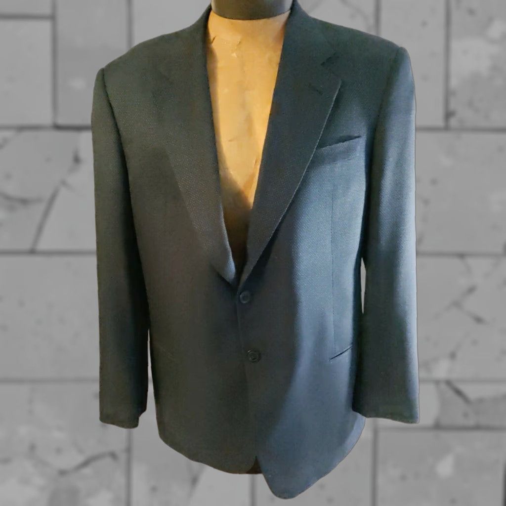 VINTAGE Giorgio Armani Men's Blazer 44R Wool Silk Woven Sports