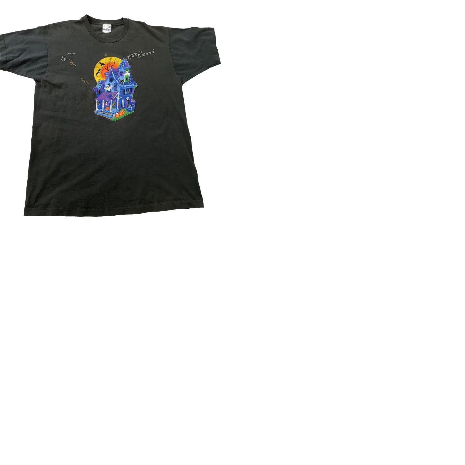 Vintage VINTAGE MegaTex Halloween 90s Single Stitch Shirt Men XL Black 3D Art Ghost Stitch Made USA United States Crew Neck Short Sleeve Cotton T-Shirt Size US XL / EU 56 / 4 - 11 Thumbnail