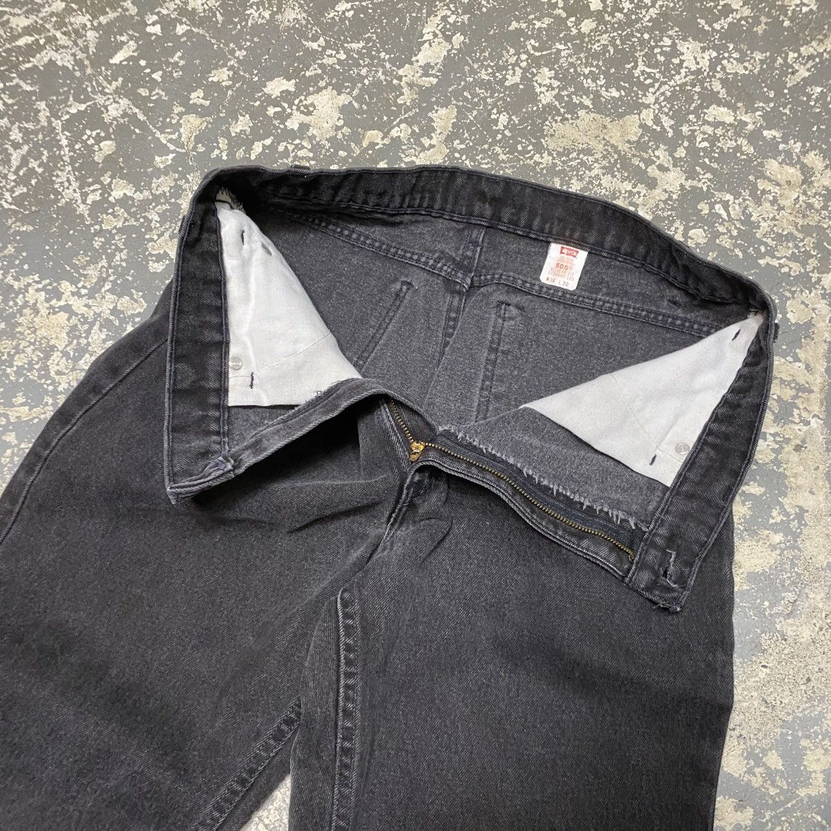 Levi's × Vintage Vintage Levi’s 505 Orange Tab Black Denim Jeans 90s Size US 35 - 6 Thumbnail