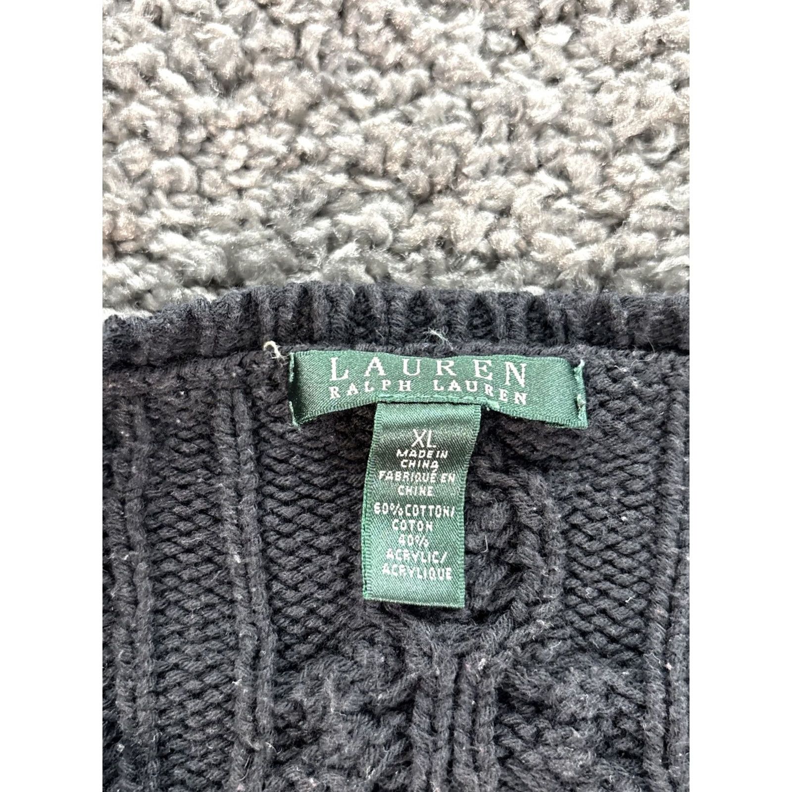 Ralph Lauren Ralph Lauren Sweater Womens XL Black Cable-Knit Pullover Logo Embroidered Classic Money Preppy Size XL / US 12-14 / IT 48-50 - 4 Thumbnail