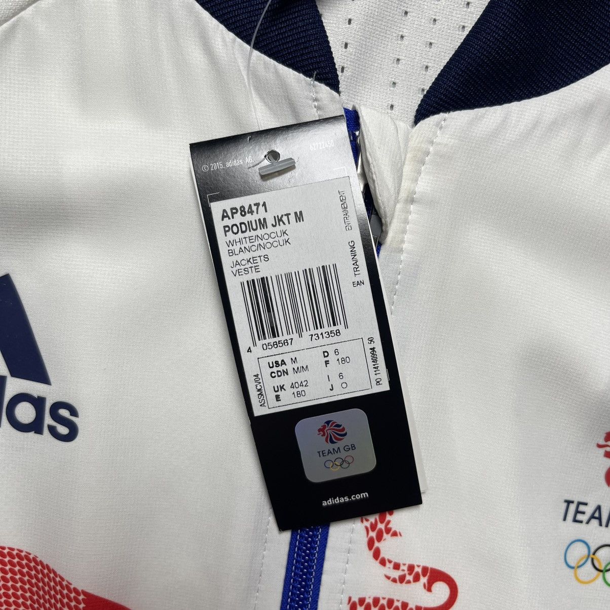 Adidas NWT GREAT BRITAIN OLYMPICS 2016 PODIUM TRACK TOP JACKET Size US M / EU 48-50 / 2 - 5 Thumbnail