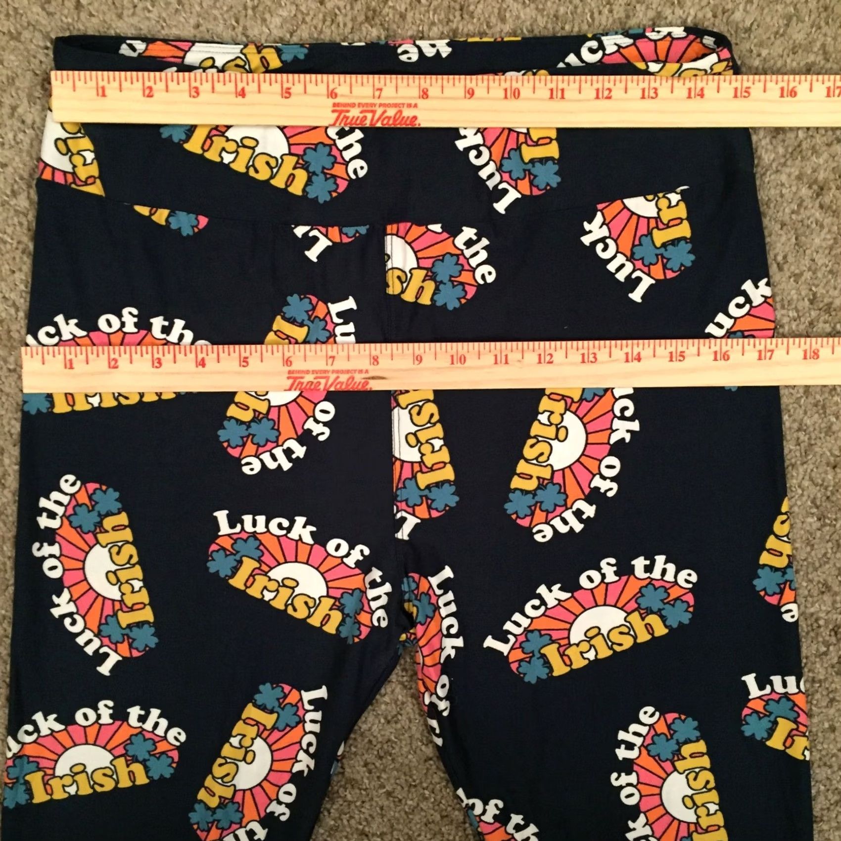 Vintage LuLaRoe Leggings Tall & Curvy TC Blue Luck Of The Irish NWOT Size 24" / US 00 / IT 34 - 2 Thumbnail