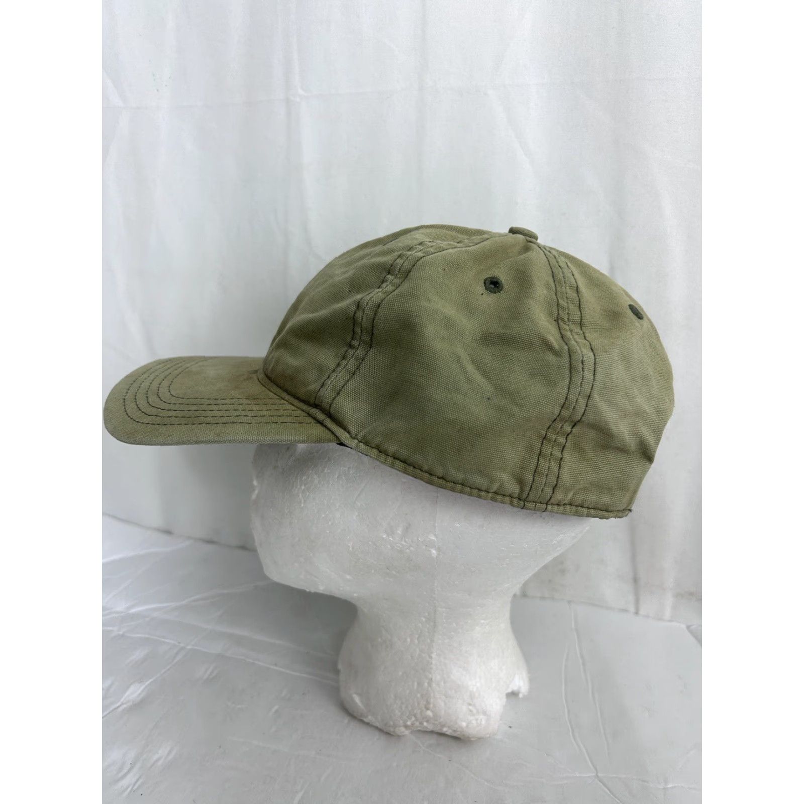 Carhartt VINTAGE Carhartt Strap Hat Hook And Loop Olive Green Missing Patch Baseball Cap Men One Size Adjustable Hats Mens Size ONE SIZE - 6 Thumbnail