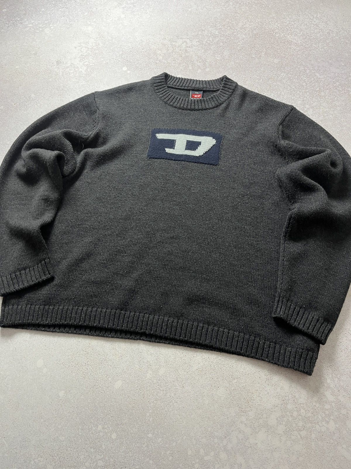 Diesel Diesel Vintage Knit Men's Sweater 90s Big Logo Avant-garde Size US XXL / EU 58 / 5 - 3 Thumbnail