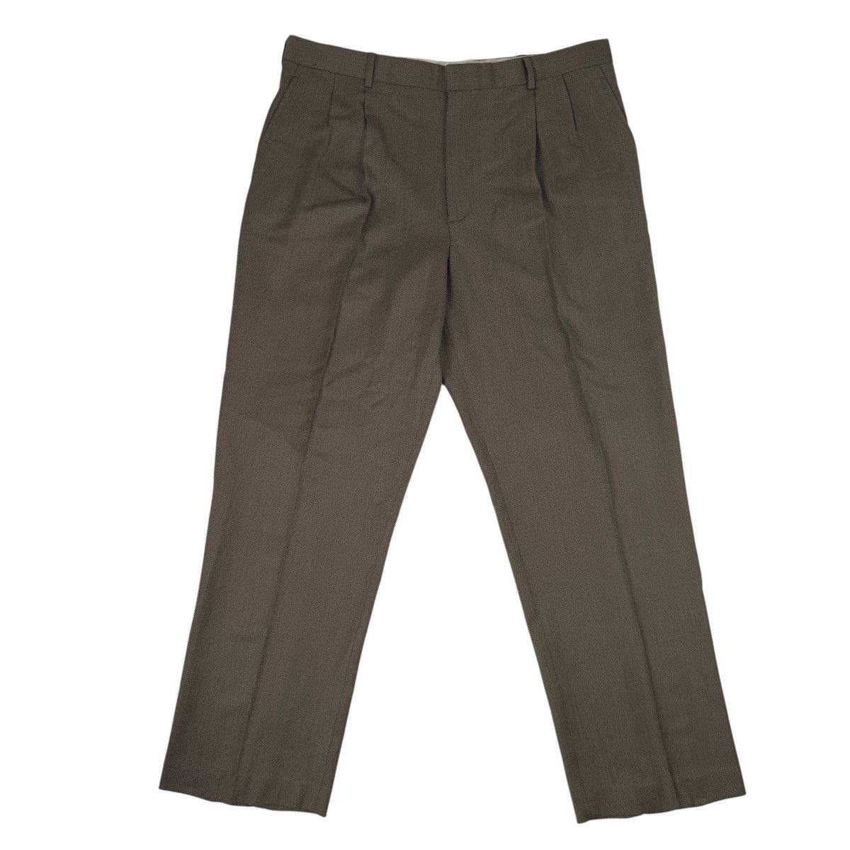 J.Crew JCrew Pants Mens 38x32 Brown 100% Wool Suit Slacks Tapered Size 38R - 1 Thumbnail