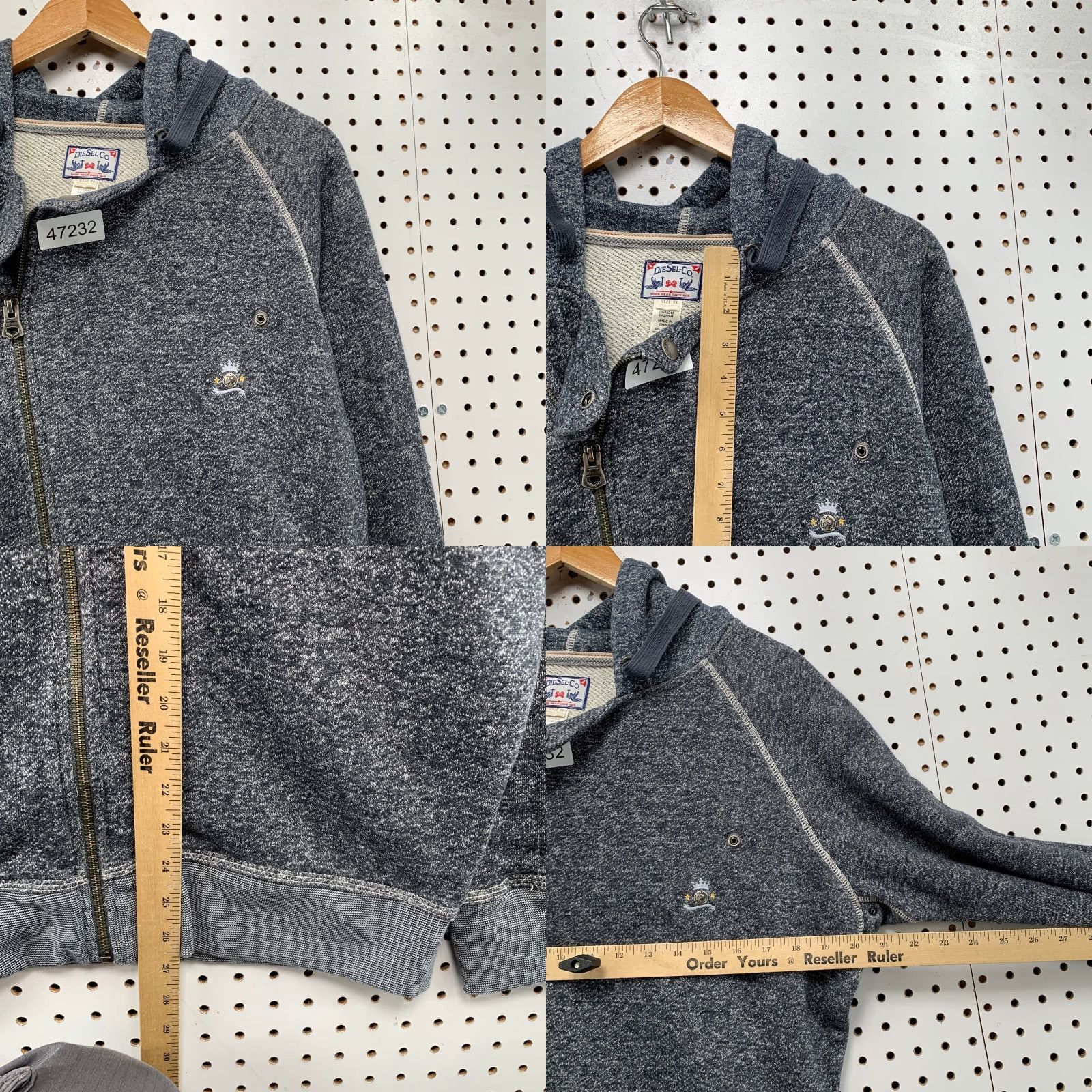 Diesel VINTAGE Diesel Hoodie Sweatshirt Mens XL Gray Asymmetrical Zipper Hooded Y2K Size US XL / EU 56 / 4 - 8 Thumbnail