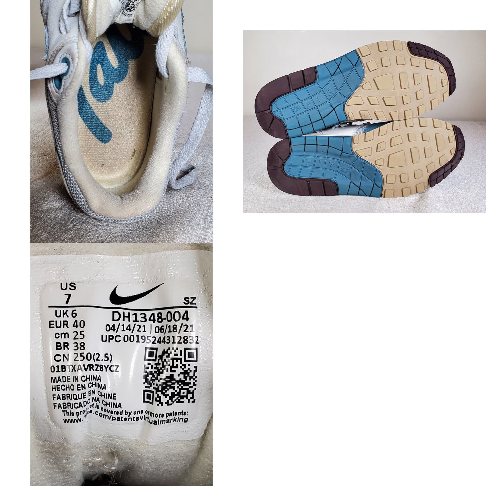 Nike Nike Air Max 1 Patta Waves Noise Aqua DH1348-004 Men's US 7 (without bracelet) Sneakers Size ONE SIZE - 9 Thumbnail