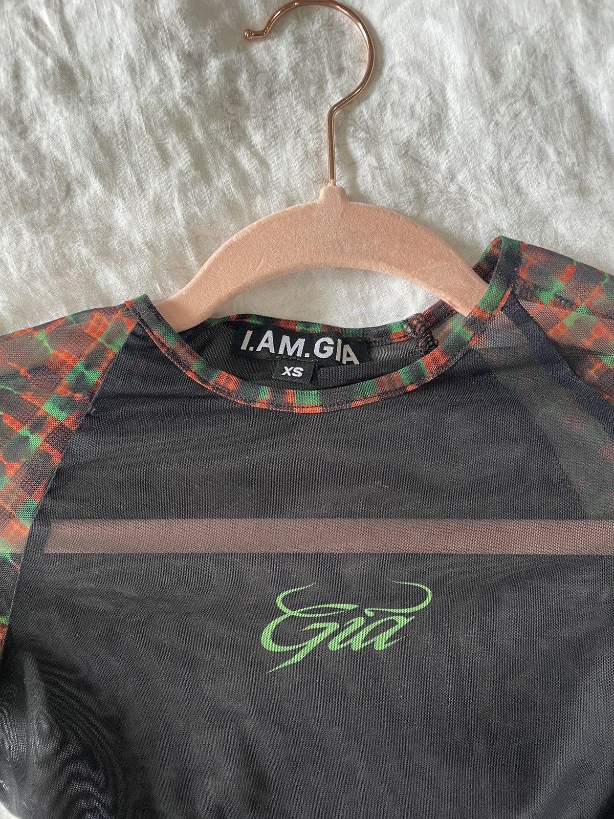 I.AM.GIA Sheer multi color I Am Gia cropped long sleeve top Size XS / US 0-2 / IT 36-38 - 2 Thumbnail
