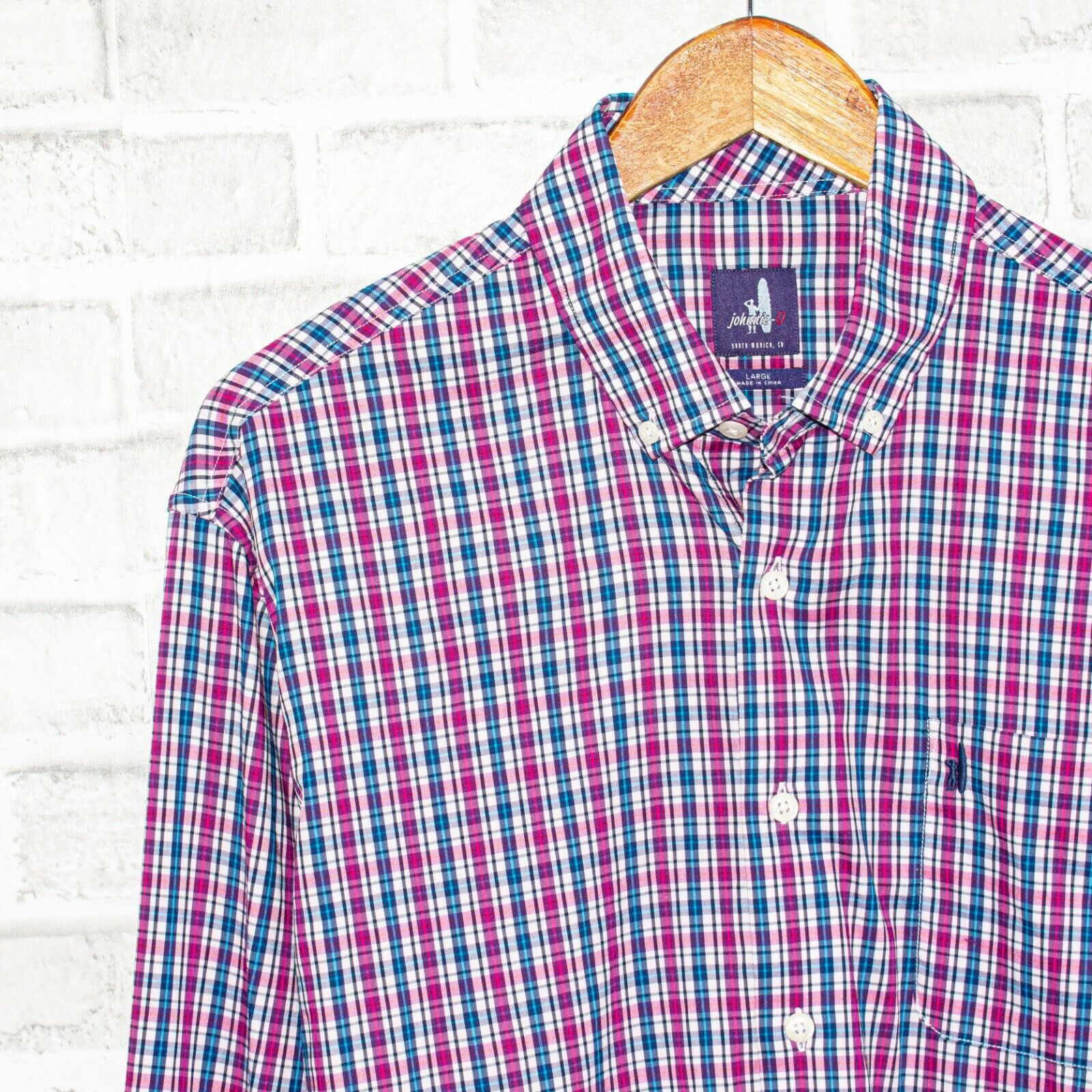 johnnie-O Johnny-O Button up Shirt Blue Purple Surfer Logo Bamboo Size US L / EU 52-54 / 3 - 6 Thumbnail
