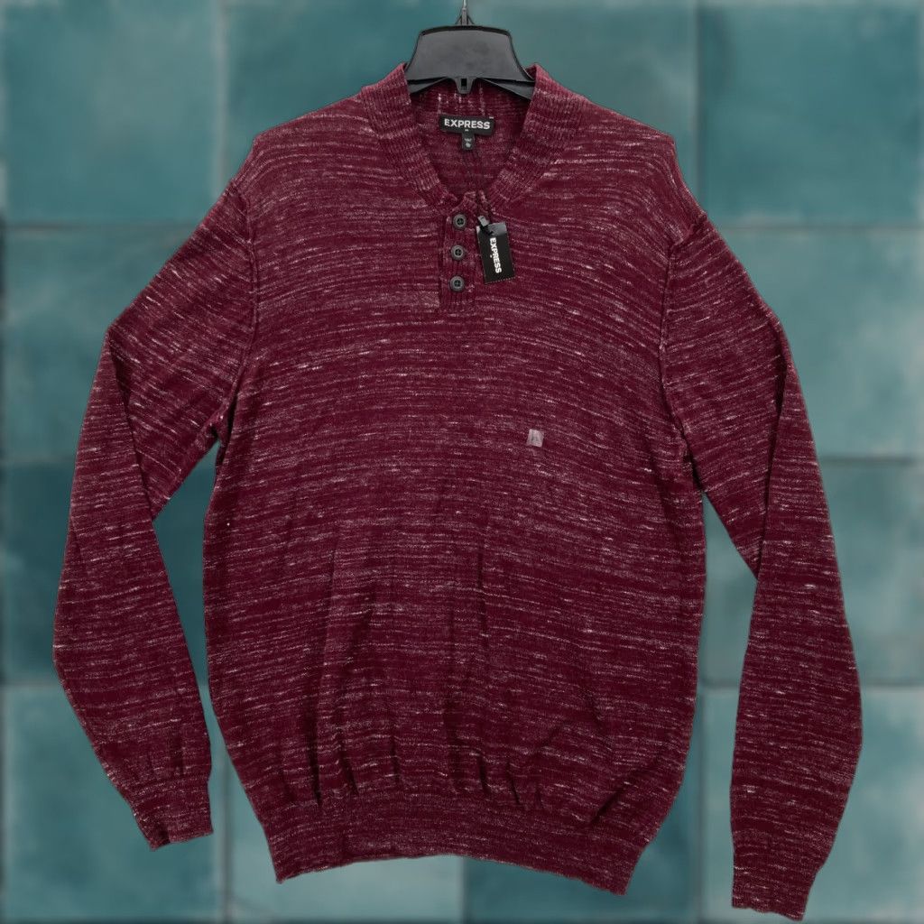 Express **Express Mens XL Heathered Maroon Red Wool Blend Henley Sweater NWT** User: Express Mens XL Heathered Maroon Red Wool Blend Henley Sweater NWT Size US XL / EU 56 / 4 - 1 Thumbnail