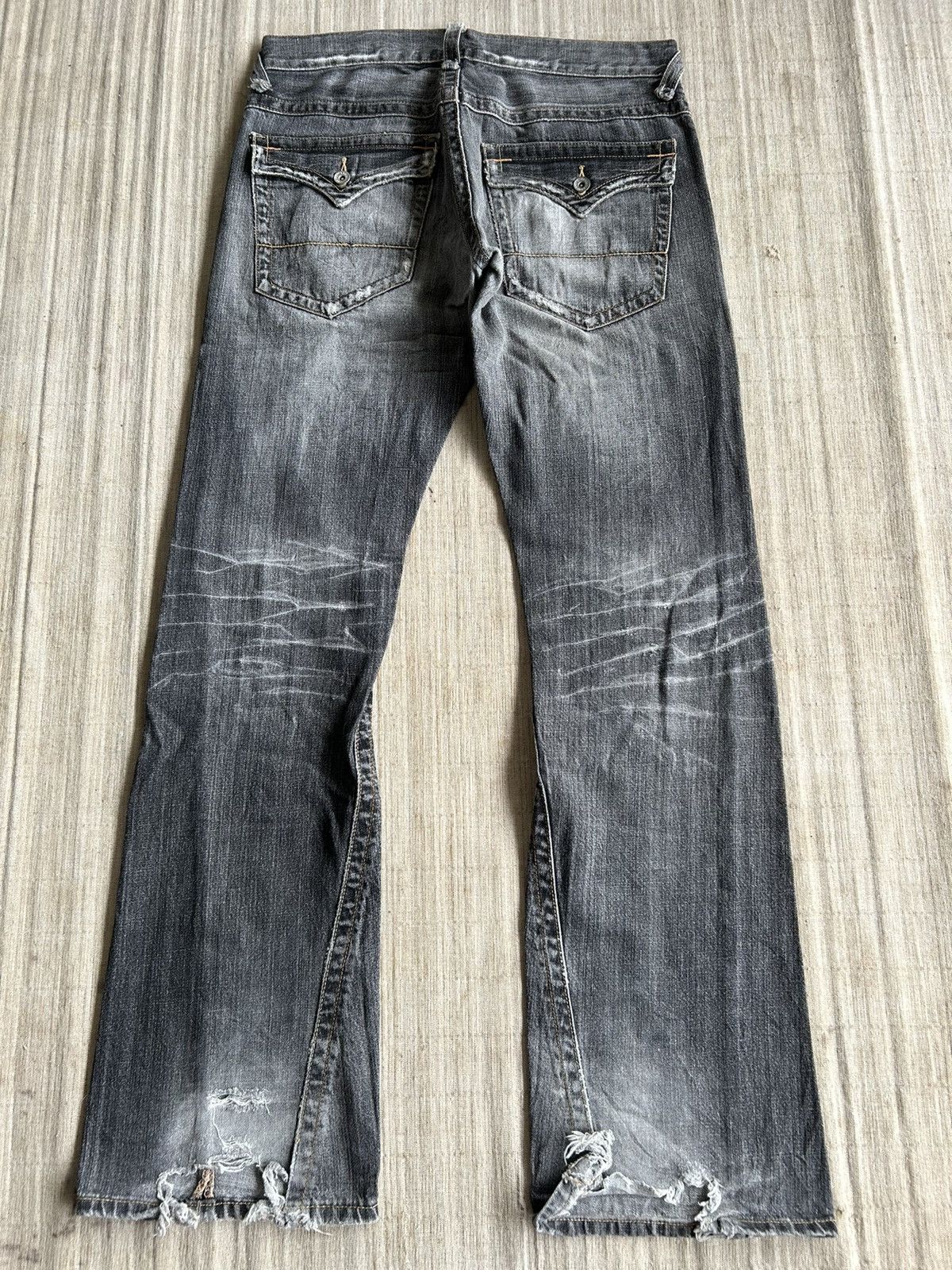 Japanese Brand Flare Semantic design disteressed denim🎌☠️☠️ Size US 34 / EU 50 - 11 Thumbnail