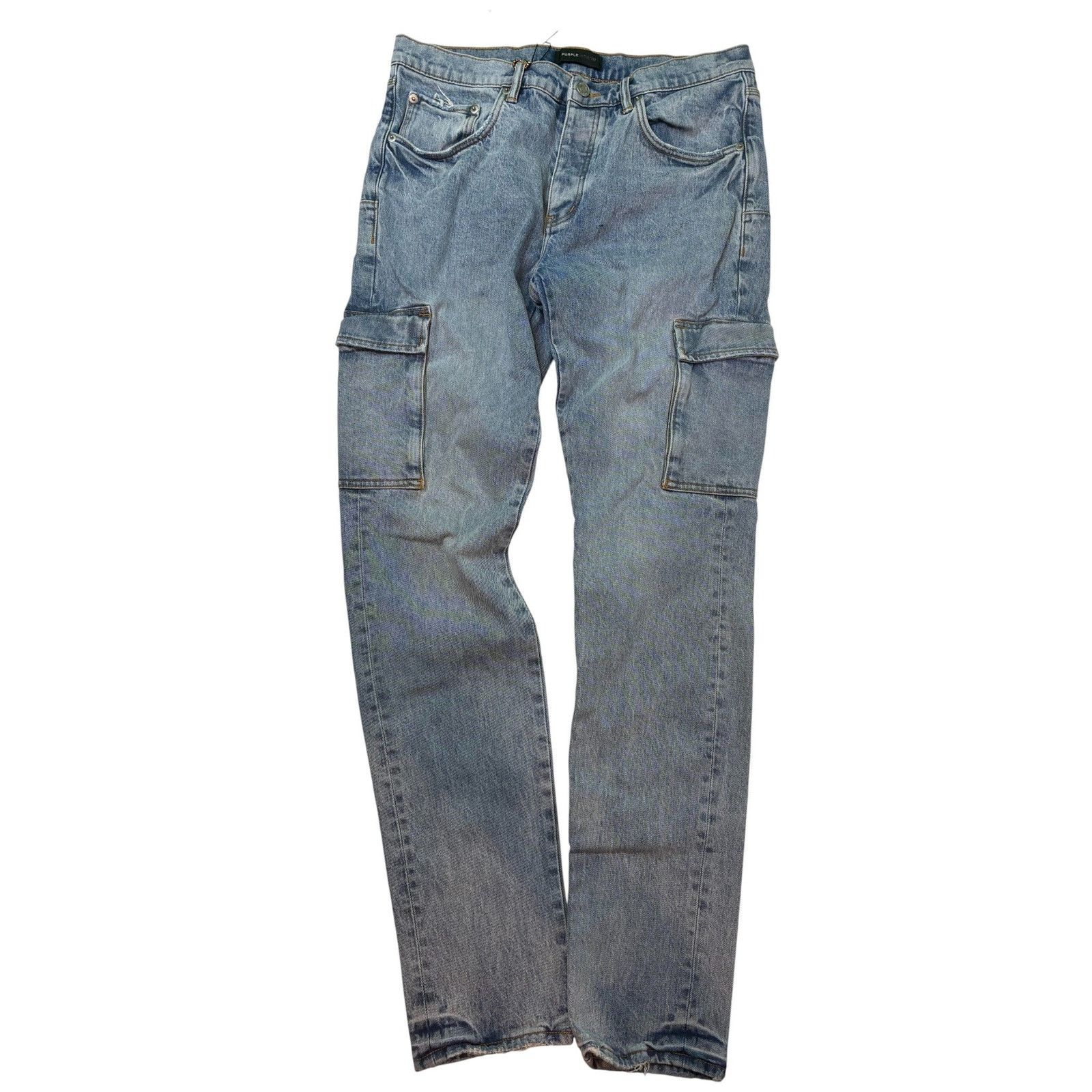 Purple Brand Purple Brand Light Wash Cargo Pants Size US 34 / EU 50 - 2 Thumbnail