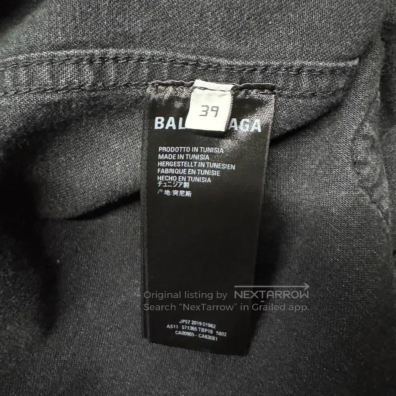 Balenciaga Balenciaga size 39 Back Red Letter Denim Long-Sleeve Shirt Size US S / EU 44-46 / 1 - 4 Thumbnail