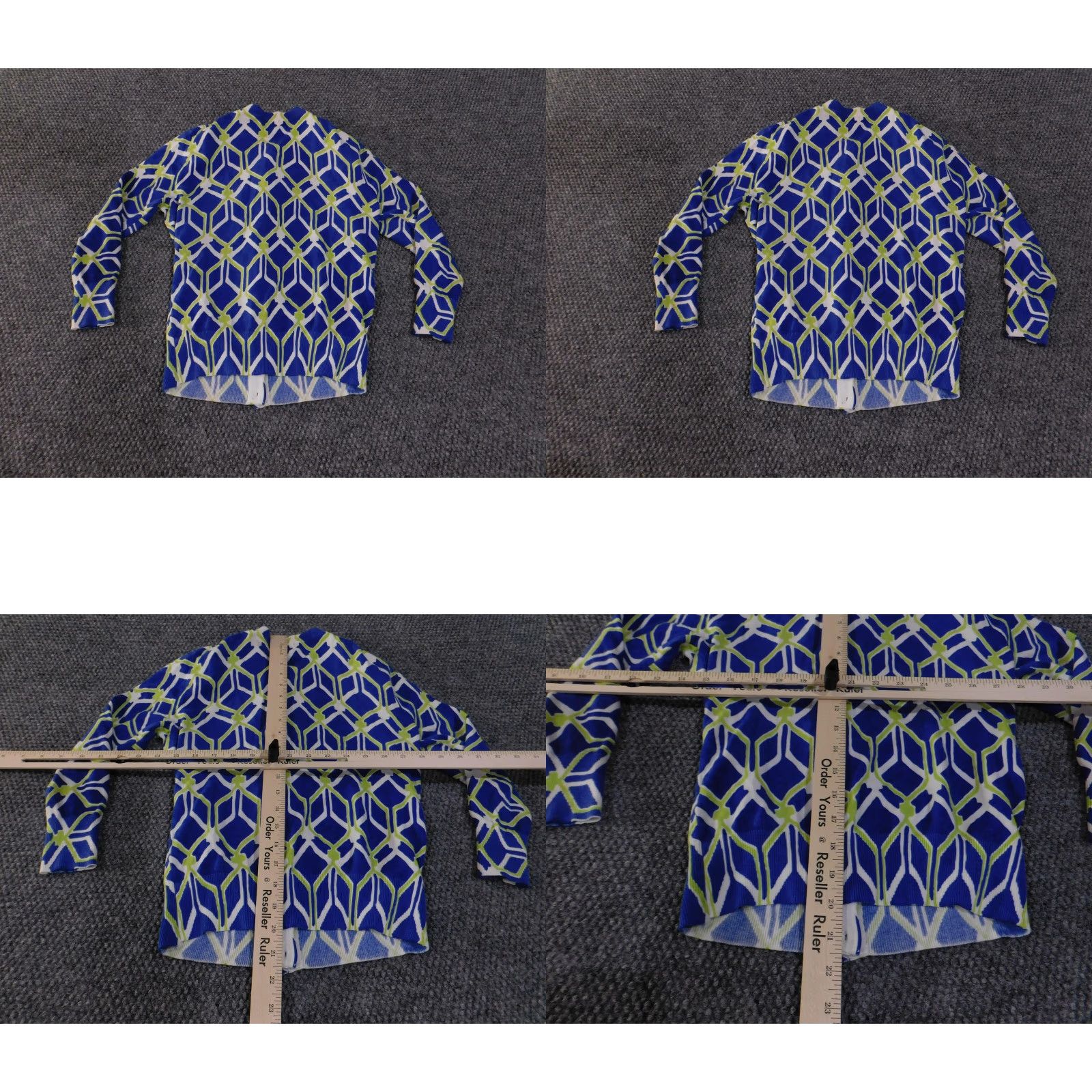Vintage Crown & Ivy Sweater Cardigan Women's Small Geometric Print Lightweight Crew Neck Button Front Long Sleeve Home Size S / US 4 / IT 40 - 9 Thumbnail