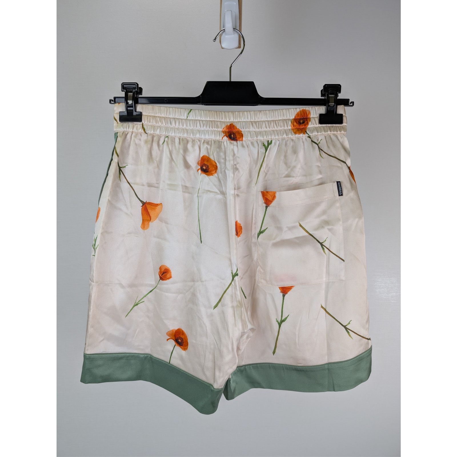 Nahmias o1rshd1 CC20 Colorblock Poppy Silk Shorts in Poppy/Ivory Size US 32 / EU 48 - 8 Thumbnail