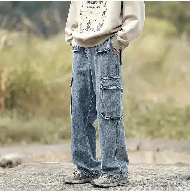 Japanese Brand Loose vintage multi pocket jeans Size US 32 / EU 48 - 6 Thumbnail