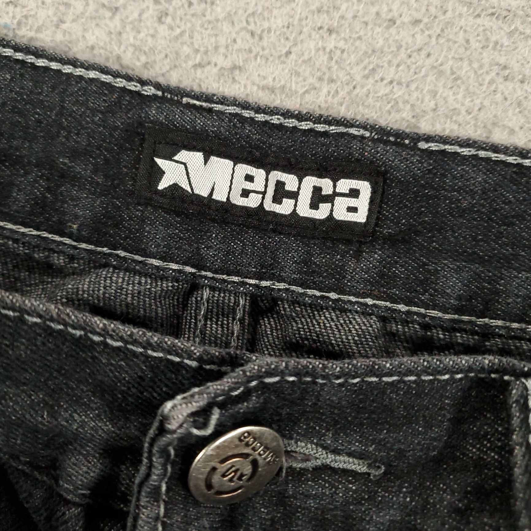 Vintage Mecca Jeans Mens Black Size 38x32 35x30 Denim Dark Wash 5-Pocket Straight Size US 35 - 6 Thumbnail