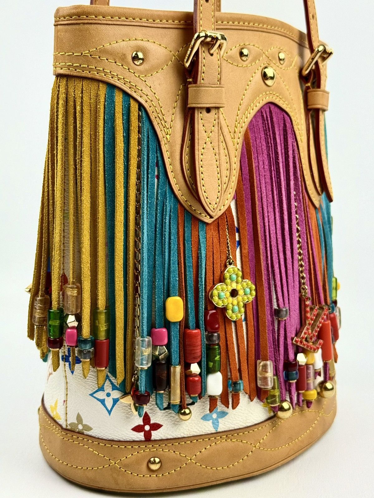 Louis Vuitton × Takashi Murakami Louis Vuitton - Murakami - SS06 - Multicolor - Fringe Bucket Size ONE SIZE - 4 Thumbnail