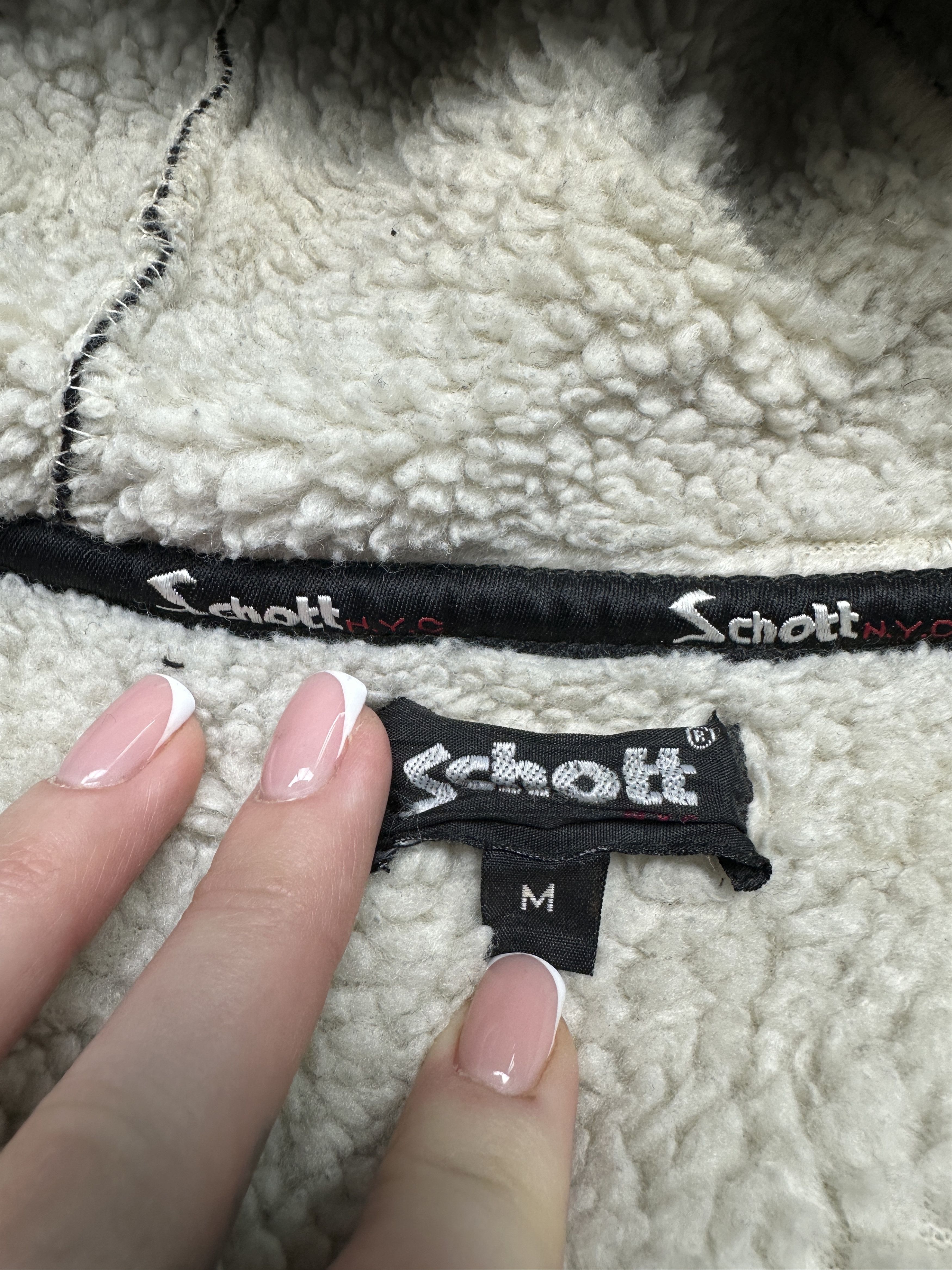 Schott × Vintage Schott NYC Vintage Mens Sherpa Fleece Jacket Size US M / EU 48-50 / 2 - 4 Thumbnail