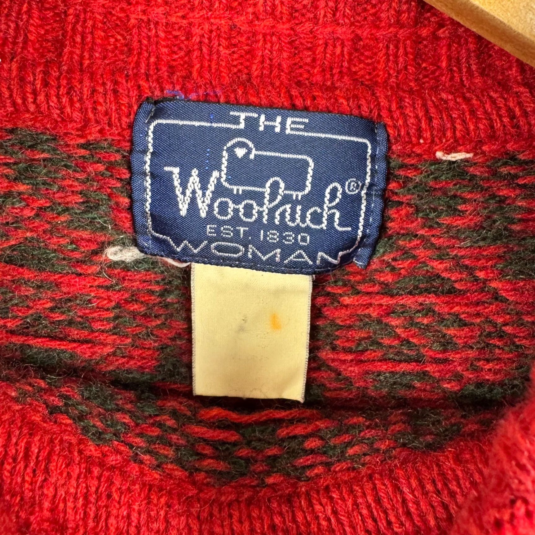 Vintage VINTAGE Woolrich Woman S/M Wool Knit Fair Isle AOP Sheep Sweater Red Size S / US 4 / IT 40 - 6 Thumbnail
