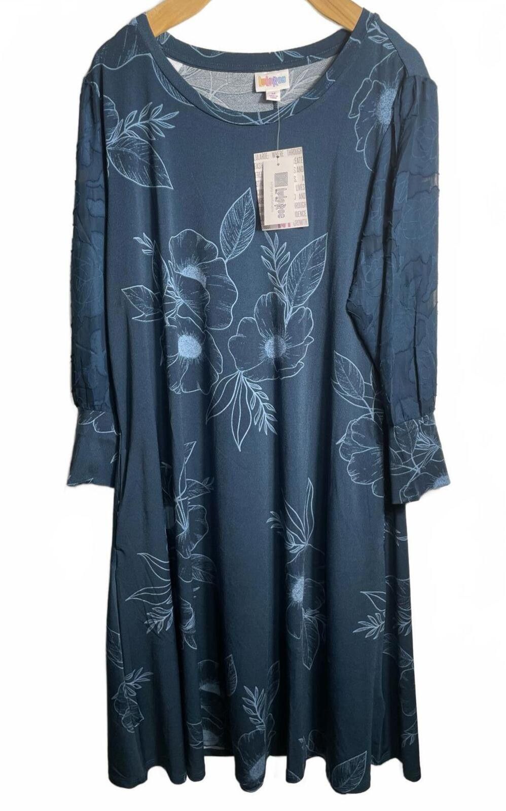 Other LuLaRoe Dress Women's Medium Blue Floral Boho New NWT Size M / US 6-8 / IT 42-44 - 1 Thumbnail