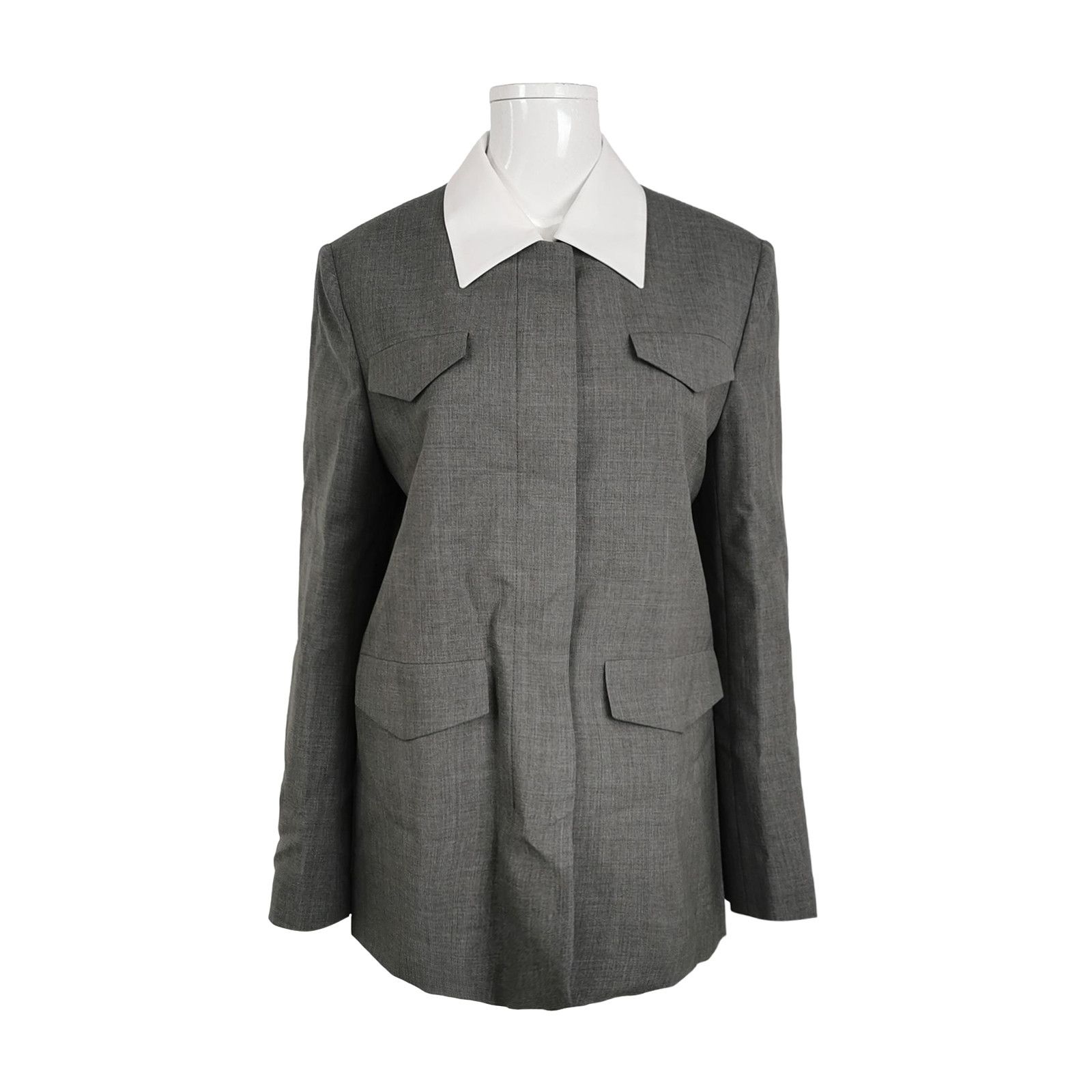 Prada Prada Wool Contrast Collar Coat Size M/42 Size L / US 10 / IT 46 - 1 Thumbnail