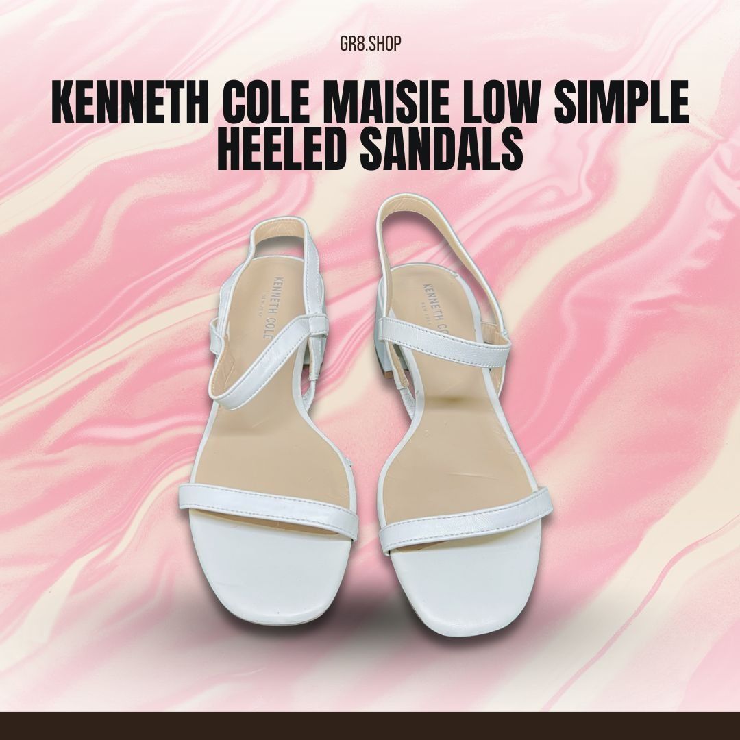Kenneth Cole Kenneth Cole Maisie Low Heeled Sandals White Open Toe Adjust Size US 8 / IT 38 - 1 Thumbnail