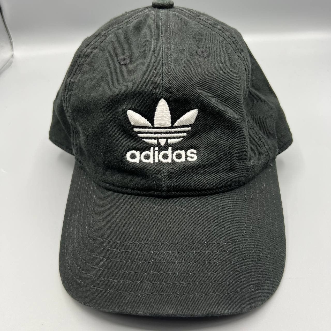 Adidas Adidas Hat Men Black Gray Embroidered Logo Strap Back Cap Size ONE SIZE - 1 Thumbnail