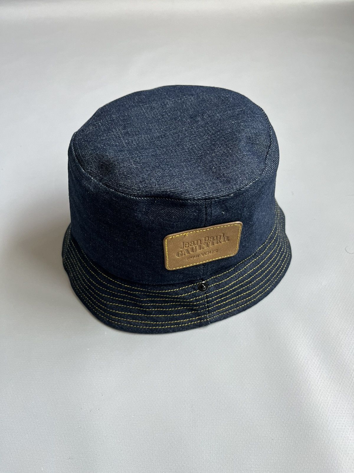 Jean Paul Gaultier Jean Paul Gaultier Pour Vous Blue Denim Bucket Hat Size ONE SIZE - 1 Thumbnail