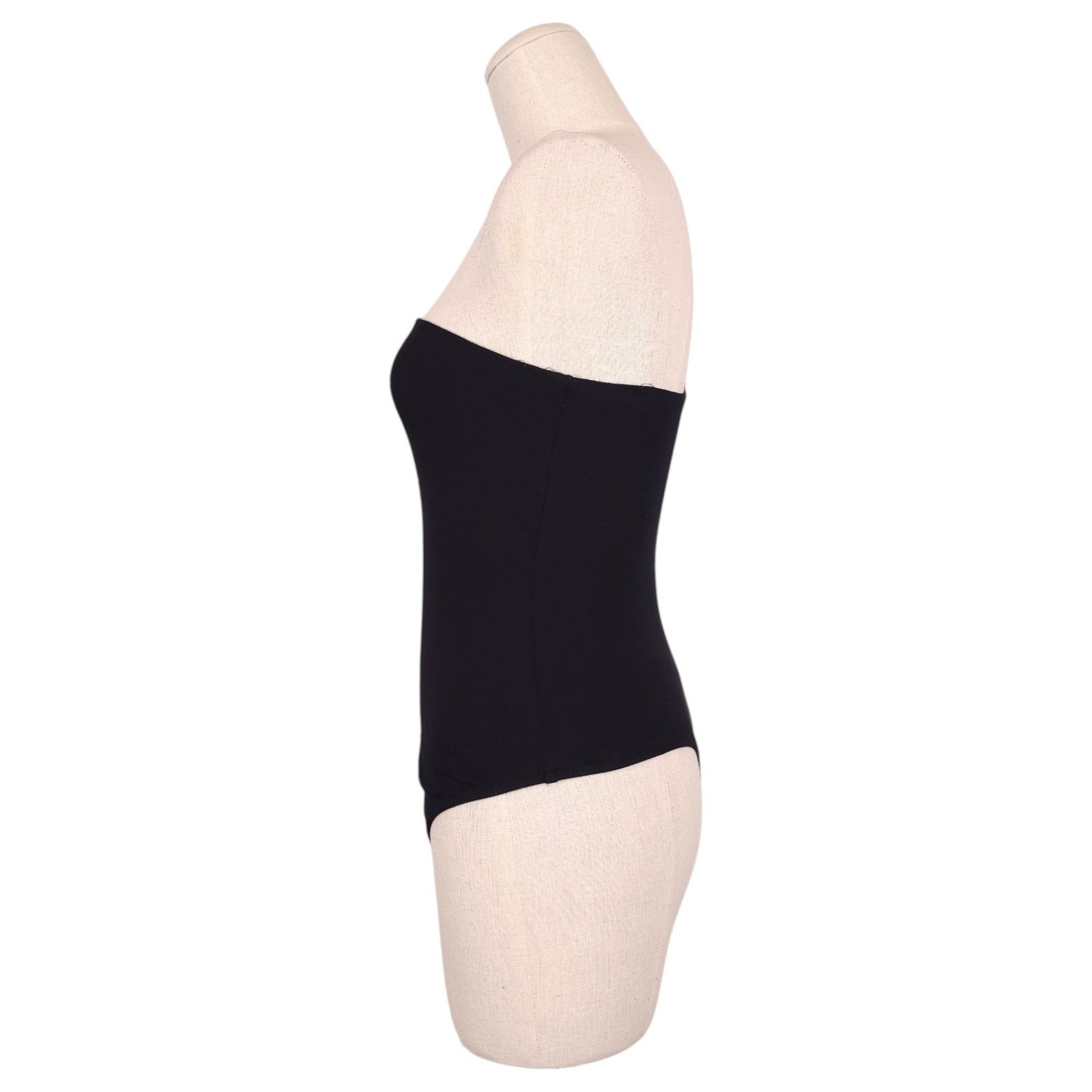 Good American Good American One Shoulder Corded Bodysuit Black Sz 2 Size M / US 6-8 / IT 42-44 - 2 Thumbnail