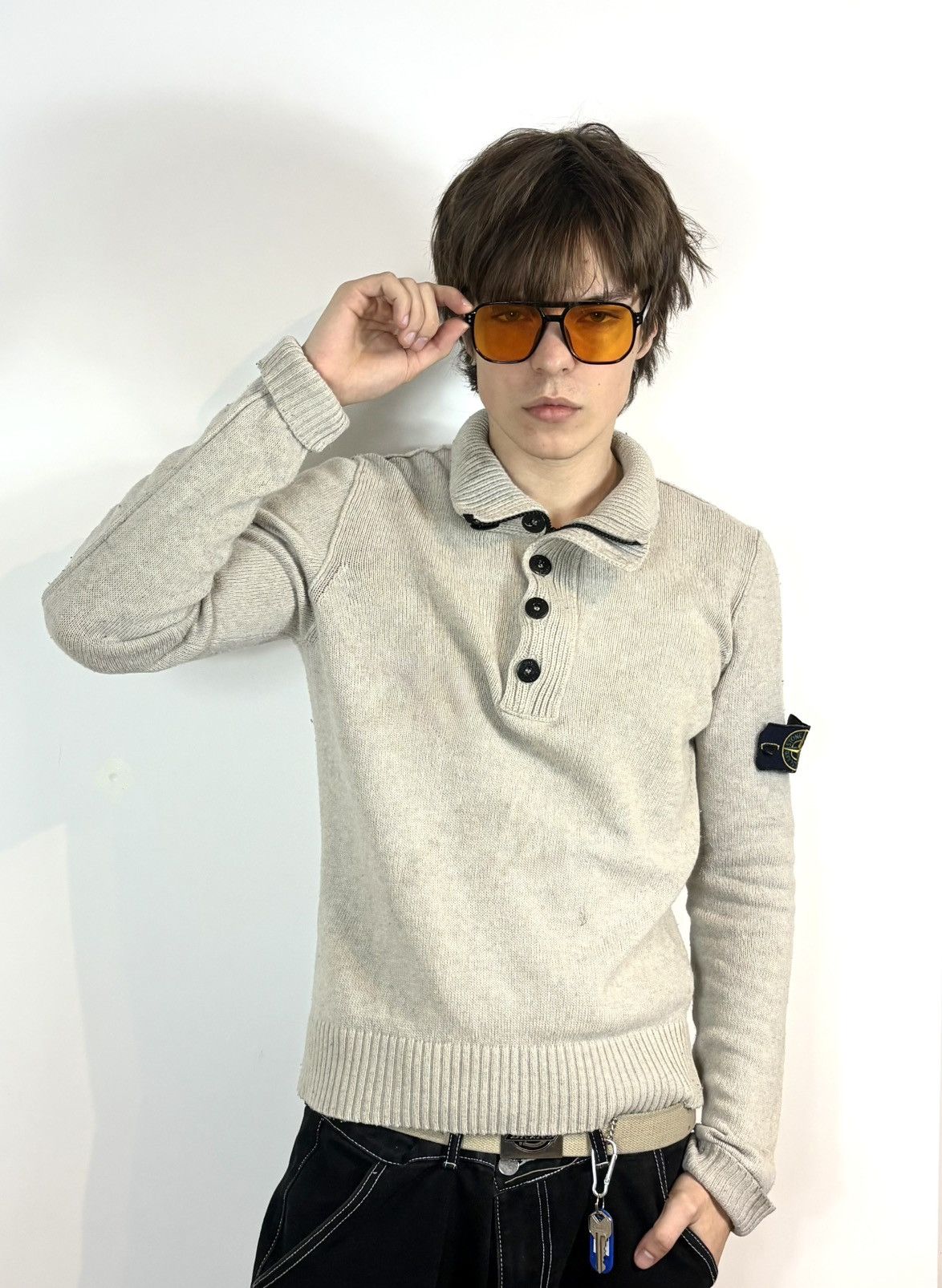 Stone Island 00s Stone Island Vintage Knitted Wool Sweater Indie Sleaze Size US M / EU 48-50 / 2 - 1 Thumbnail