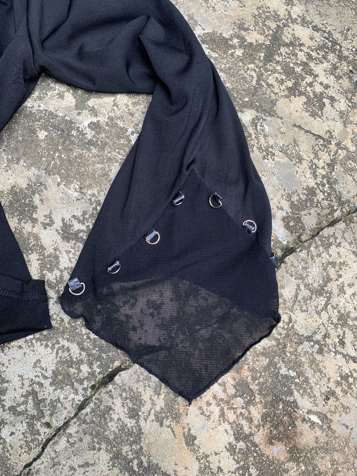If Six Was Nine × Japanese Brand y2k Black Bondage Lace Mesh Top Size M / US 6-8 / IT 42-44 - 3 Thumbnail