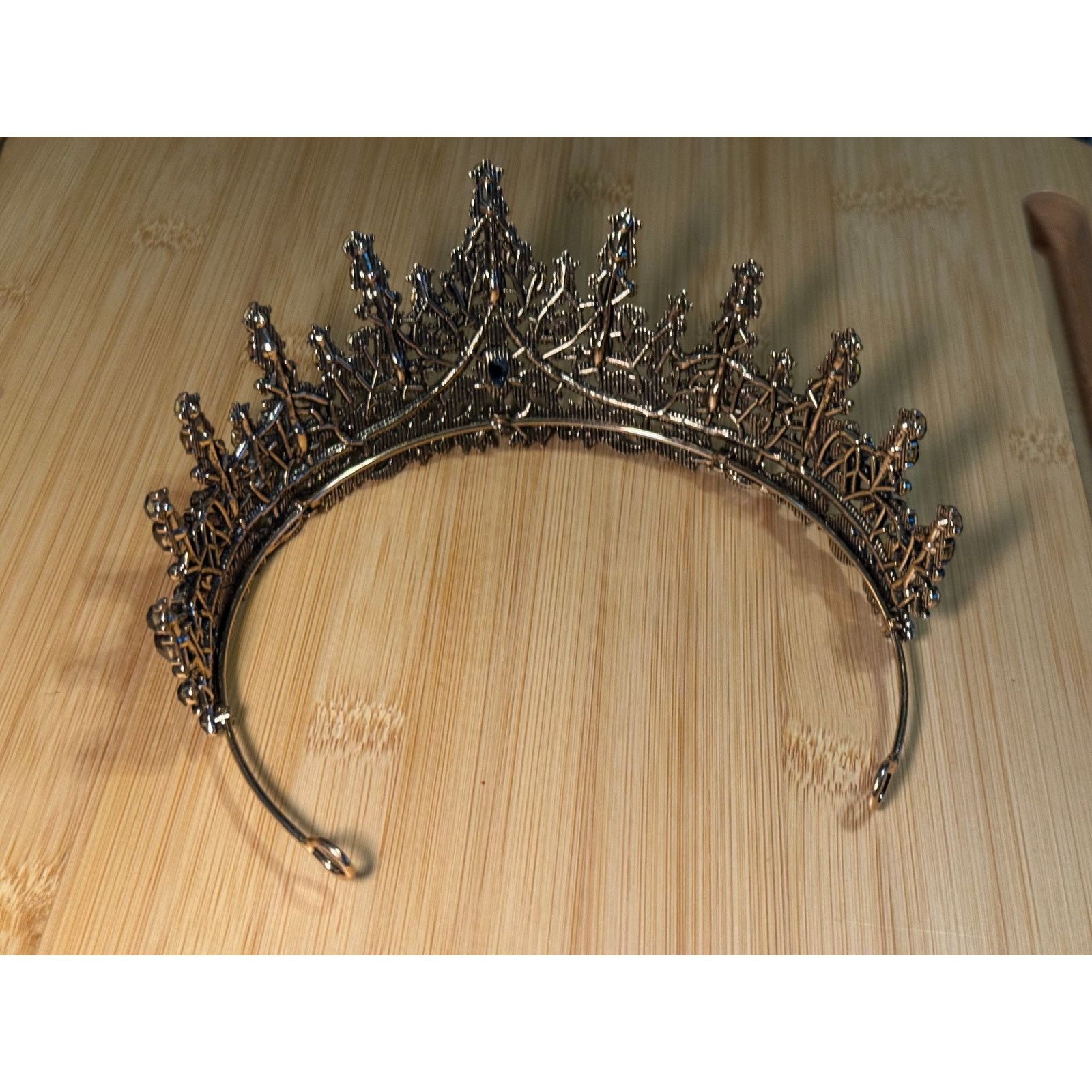 Other Silver w/ Black Rhinestones Princess Style Tiara Size ONE SIZE - 4 Thumbnail